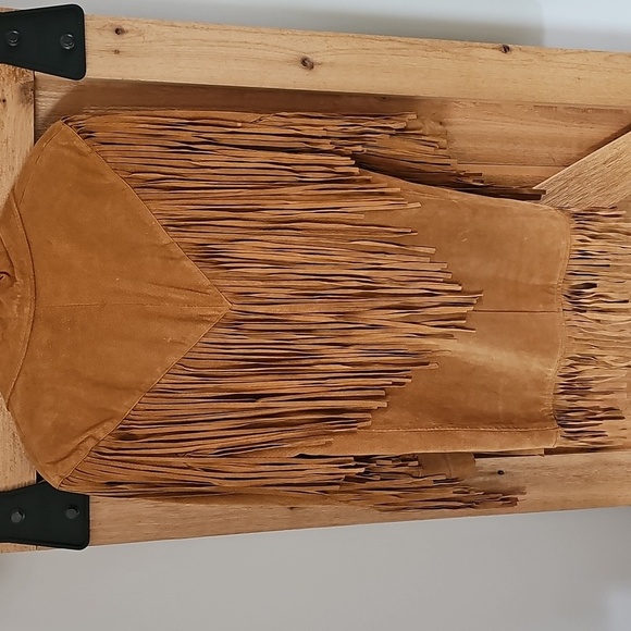 Vintage Cedar Suede leather fringe jacket Size Small - Picture 9 of 10